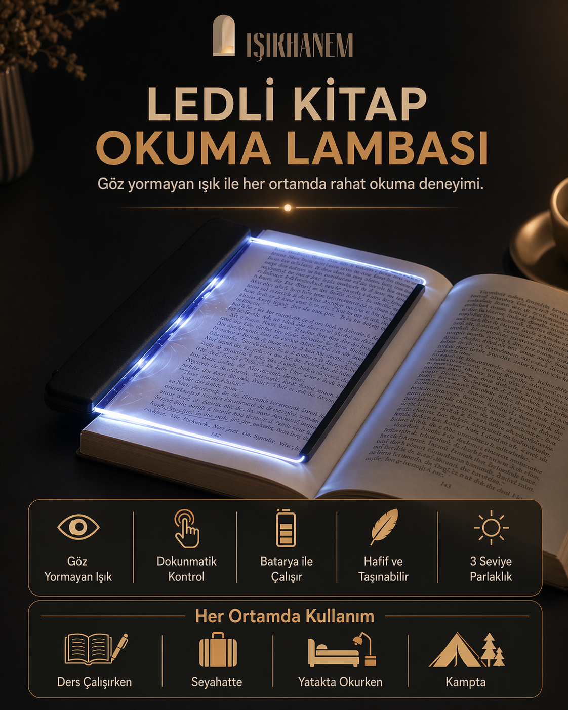 Taşınabilir LED Kitap Okuma Işığı