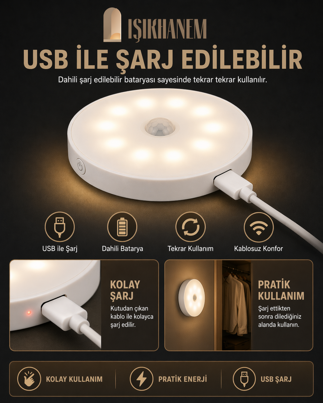 Hareket Sensörlü LED Işık